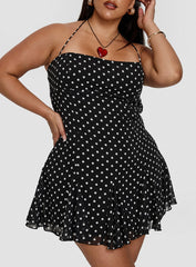 Delamere Mini Dress Black / White Polka Dot Curve