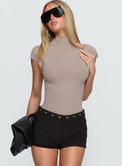 Cailie Mock Neck Bodysuit Grey