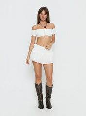 Corabel Ruffle Skort White