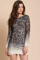 Rylee Floral Cutout Mini Party Dress Black