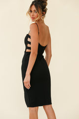 Elenia Cut-Out Detail Bodycon Dress Black