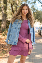Janelle Rose Ruffle Knit Mini Dress FINAL SALE