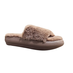 32 Degree Heat Plush Cushion Slide Brown
