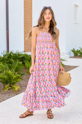 Ashley Pink Floral Maxi Dress
