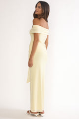 Evanthe Off-Shoulder Sash Maxi Dress Lemon