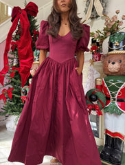 Holly Berry Puff Sleeve Midi Dress PRE ORDER ADDED November 22nd
