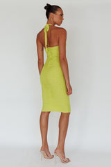 Maribella Halterneck Midi Dress Lime