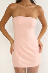 Coralie Sheer Pearl Hem Maxi Dress Peach