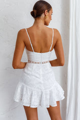 Surabaya Twist Bust Textured Mini Dress White