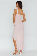 Jozelle Ruffle Hem Midi Dress Powder Pink