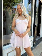 Callie Pink Linen Mini Dress