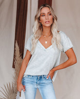 Grant Cotton Mineral Wash Tee - Slate Blue