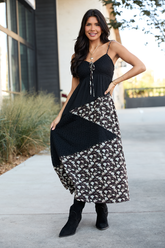 Irene Black Patchwork Maxi Dress FINAL SALE