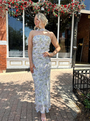 Ophelia Lilac Floral Strapless Two Piece Set