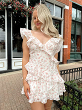 Penny Pink Floral Ruffle Mini Dress