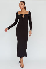 Samantha Pearl Detailing Midi Dress Black