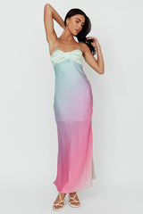 Siva Gathered Bust Midi Dress Ombre Multi