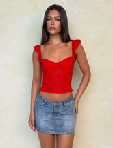 MICHAYLA MINI SKIRT - MID WASH