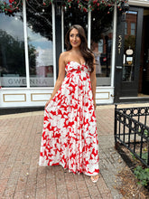 Tori Red and Ivory Strapless Maxi Dress