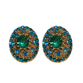 Vintage Metal Glass Post Earrings