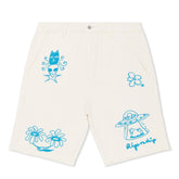 Blonded Denim Shorts (Off White) - Four Street