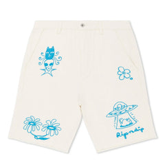 Blonded Denim Shorts (Off White) - Four Street