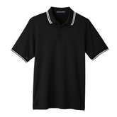 Devon & Jones Men's Crown Lux Short Sleeve Polo Shirt Black/Grey