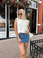 Dottie Cream Button Up Sleeveless Sweater