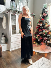 Gretchen Black Leather Plisse Maxi Dress
