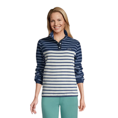 Lands' End Women's Snap Neck Heritage Fleece Pullover Sweatshirt 517212