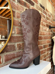 Miley Dark Brown Embroidered Western Boot