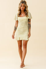 Merritt Ruched Tie Back Detail Dress Speckle Print Green
