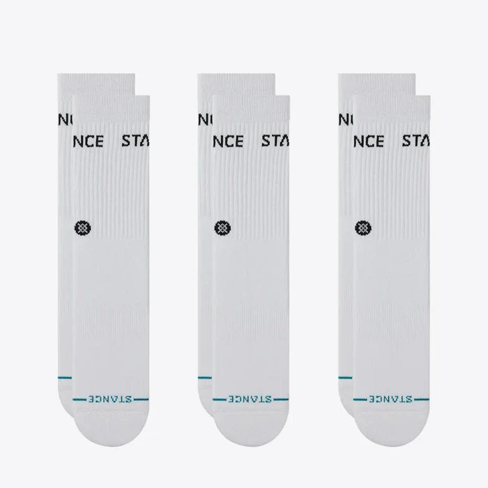 Stance - Origin 3 Pack Quarter Socks (White)