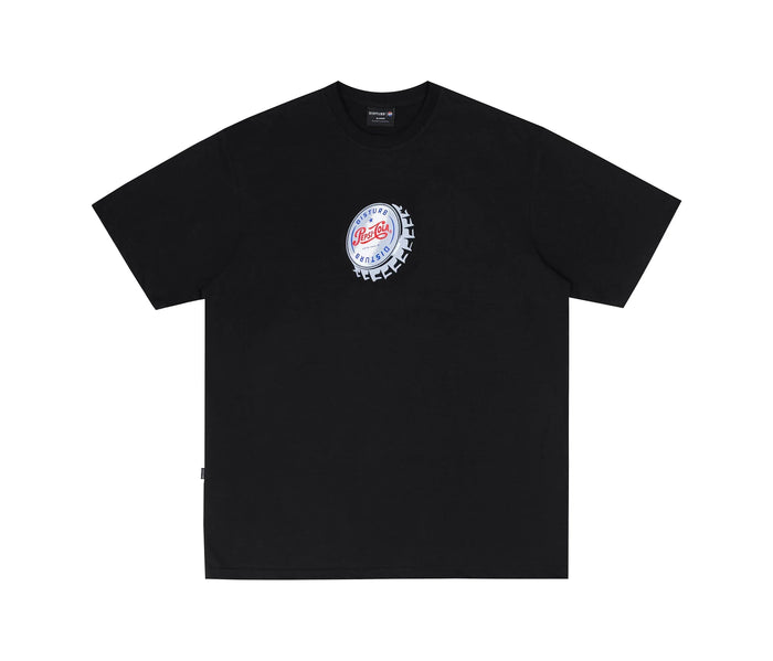 Vintage Cap Tee in Black - Four Street
