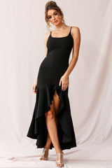 Emoji Asymmetrical Hemline Dress Black