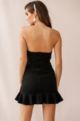 Prom Queen Bandeau Mini Dress Black