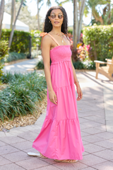 Season Of Bliss Pink Smocked Bust Maxi Dress SALE