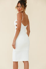 Elenia Cut-Out Detail Bodycon Dress White