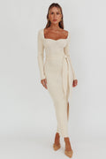 Twilight Moments Long Sleeve Knit Dress Cream
