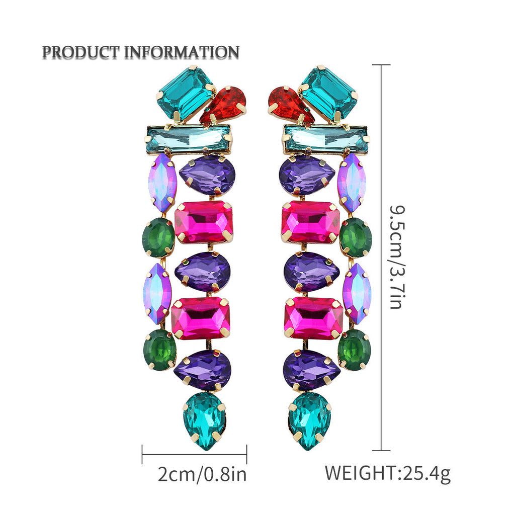 Sparkly Diamond Alloy Geometric Earrings