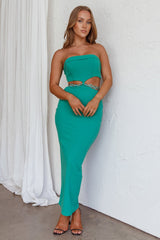 Cindi Cut-Out Chain Waist Maxi Dress Green