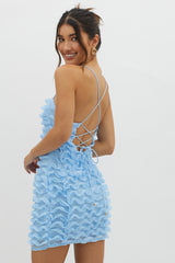 Tizzy Embellished Mini Dress Blue