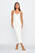 Cayman Sunset Crochet Midi Dress White