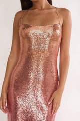 Astara Sequin Maxi Dress Gradient Pink