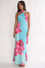 Risha Scarf Maxi Dress Lily Hot Pink