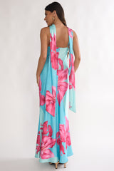 Risha Scarf Maxi Dress Lily Hot Pink