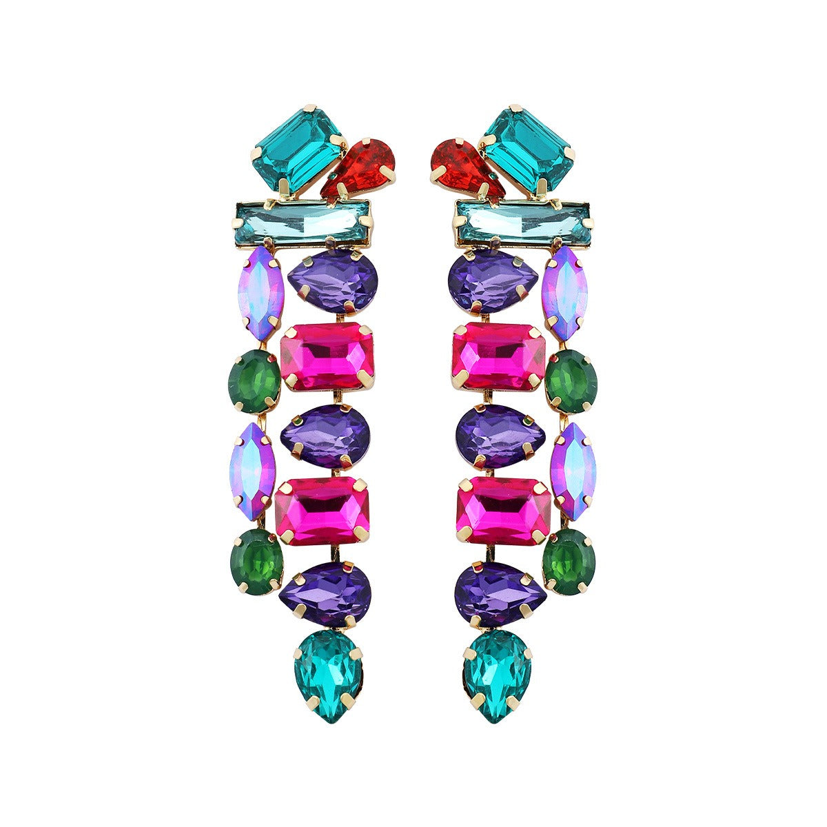 Sparkly Diamond Alloy Geometric Earrings