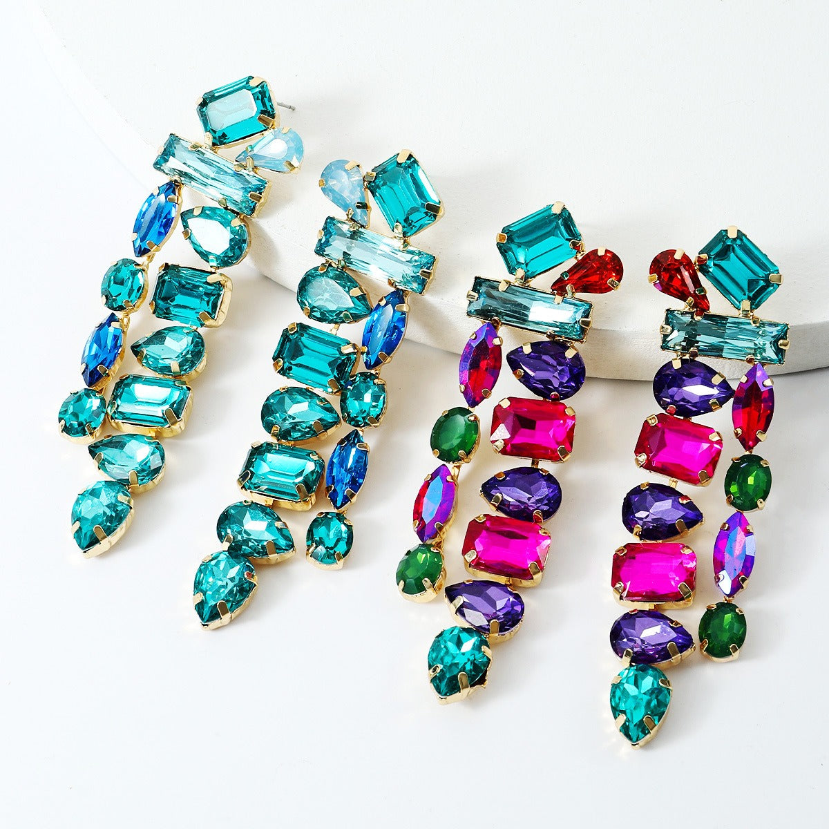 Sparkly Diamond Alloy Geometric Earrings