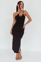 Planets Align Double Strap Midi Dress Black