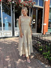 Ayla Tan Smocked Maxi Dress
